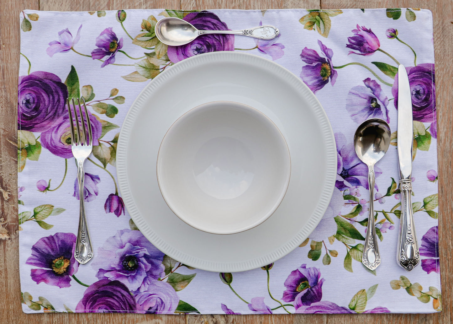 Mantel Individual - Peonias (Moradas)