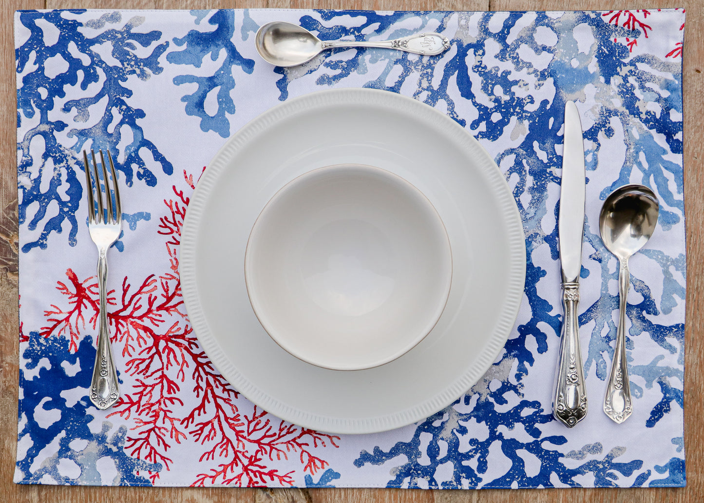 Mantel Individual - Coral (Azul/Rojo)