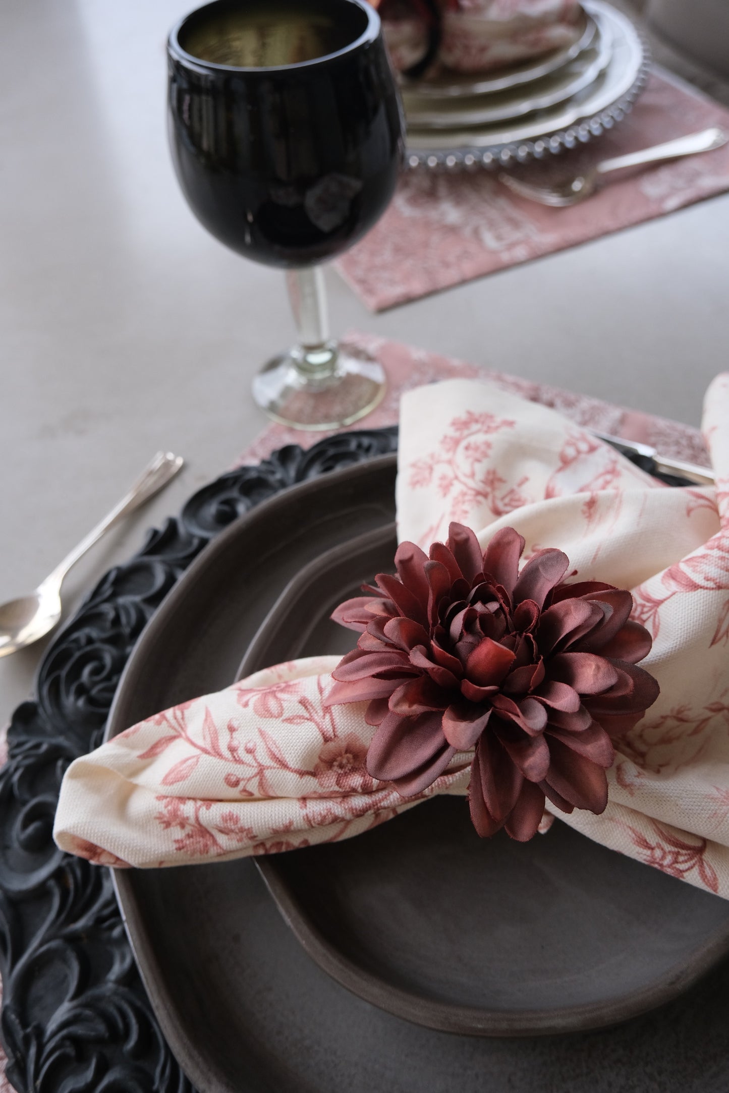 Mantel Individual - Toile de Jouy (Rosa)