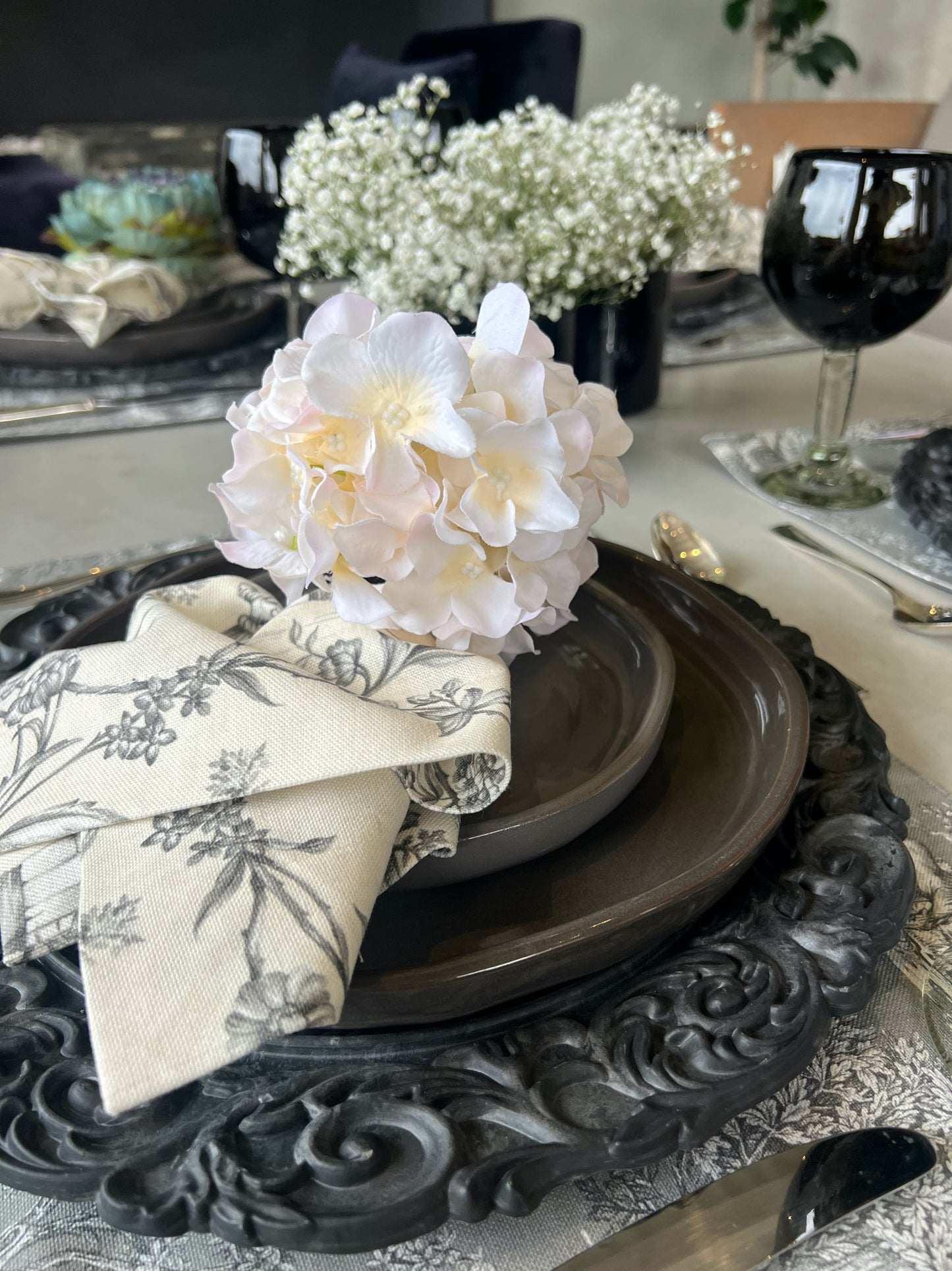 Servilleta Toile de Jouy (Gris)