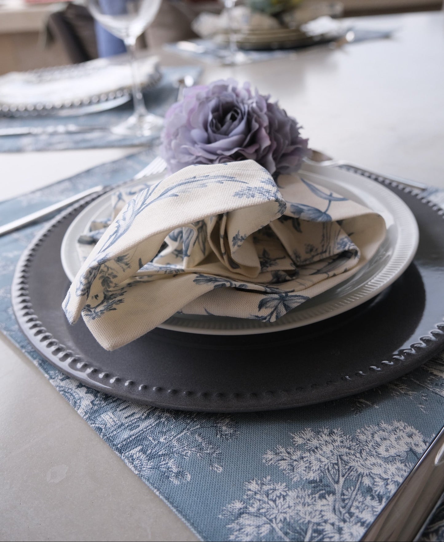 Mantel Individual - Toile de Jouy (Azul)