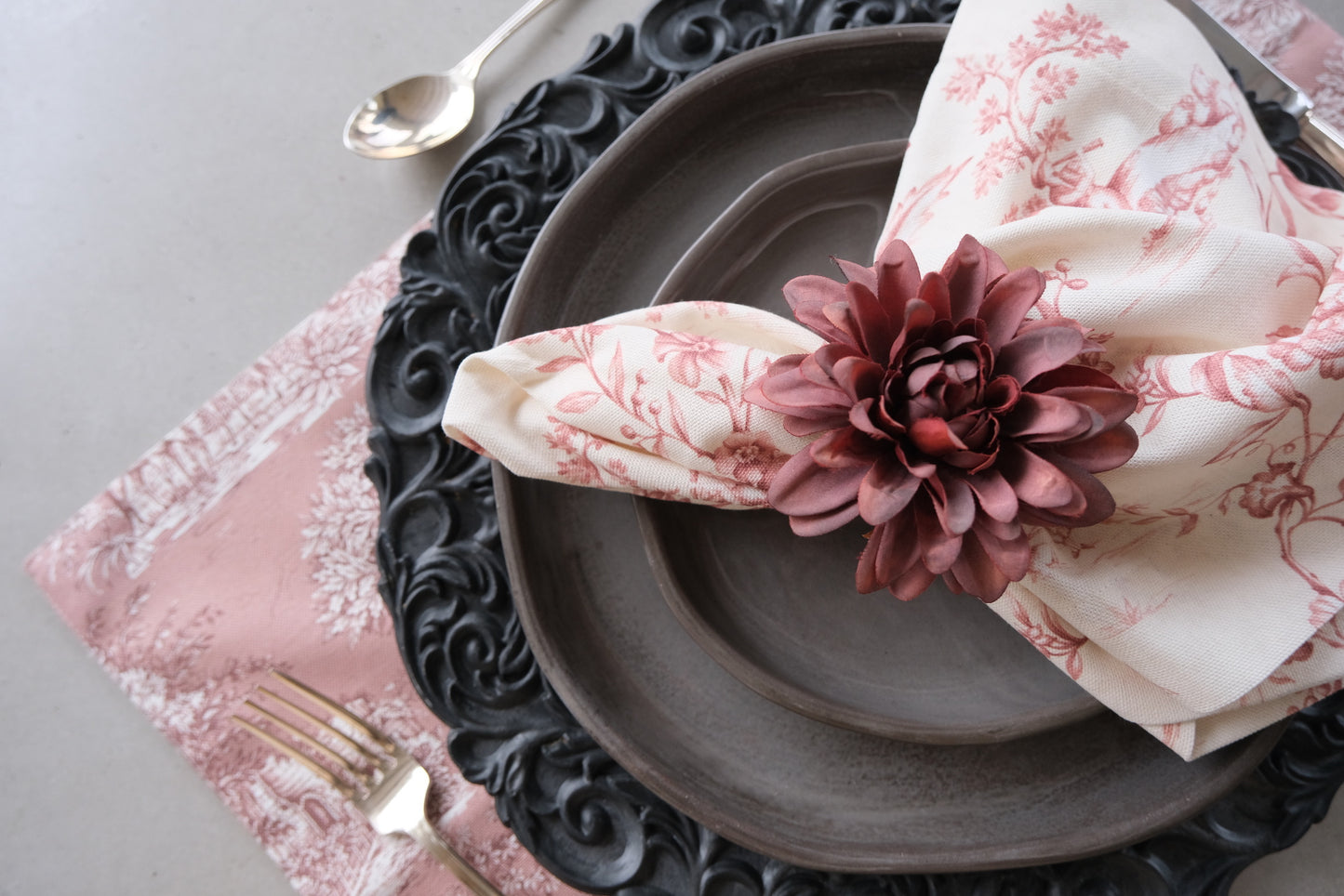 Servilleta Toile de Jouy (Rosa)