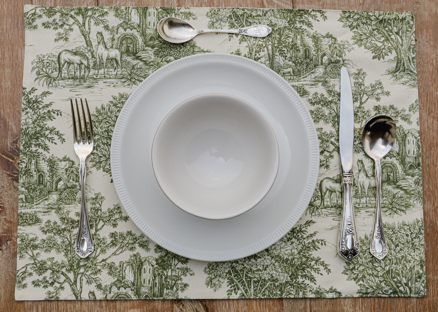 Mantel Individual - Toile de Jouy (Verde)