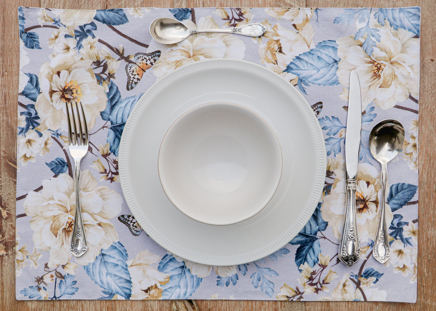 Mantel Individual - Flor (Azul)