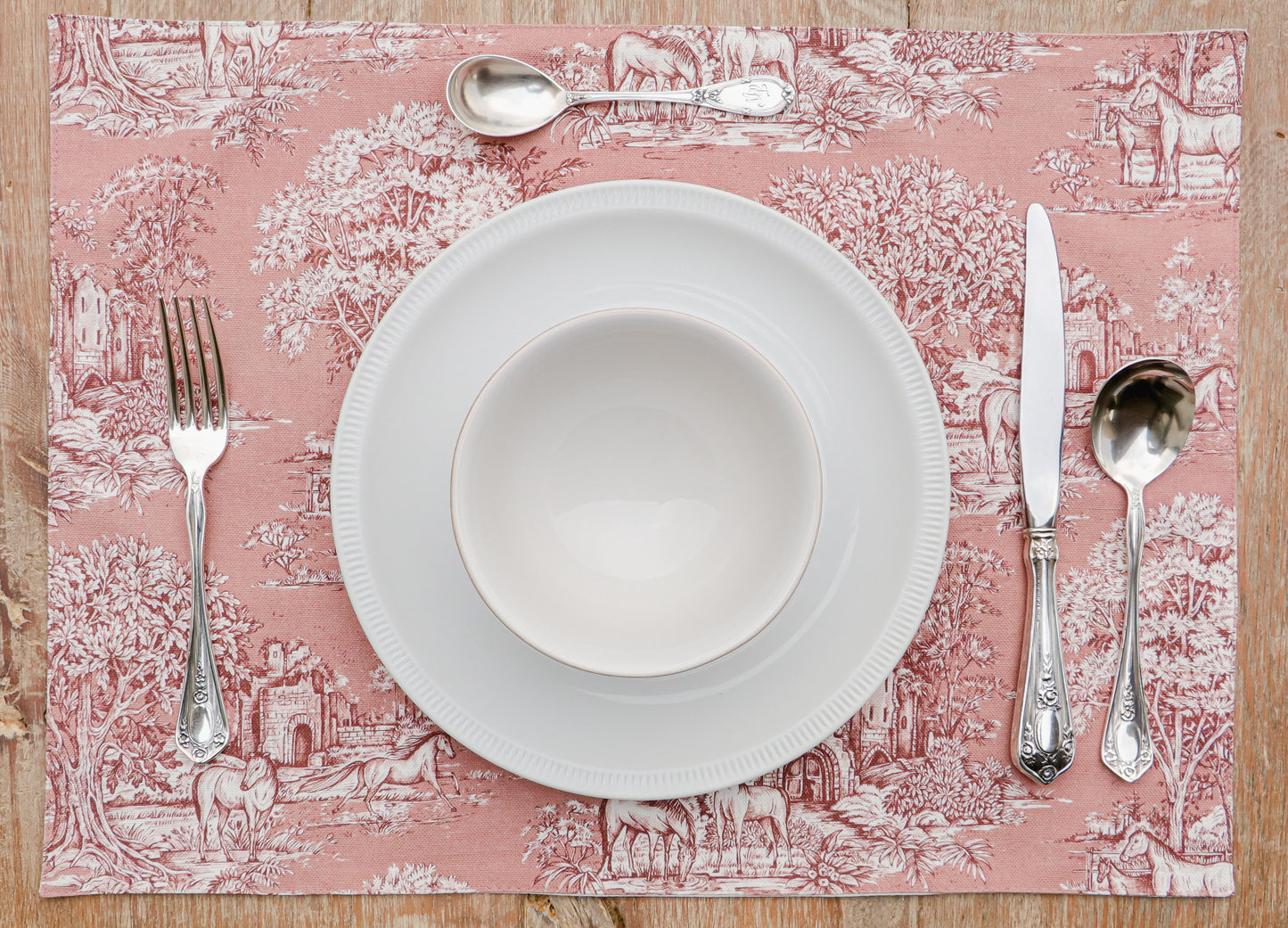 Mantel Individual - Toile de Jouy (Rosa)