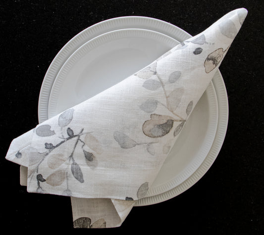 Servilleta - Hojitas (Gris)