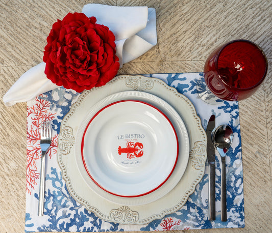 Mantel Individual - Coral (Azul/Rojo)