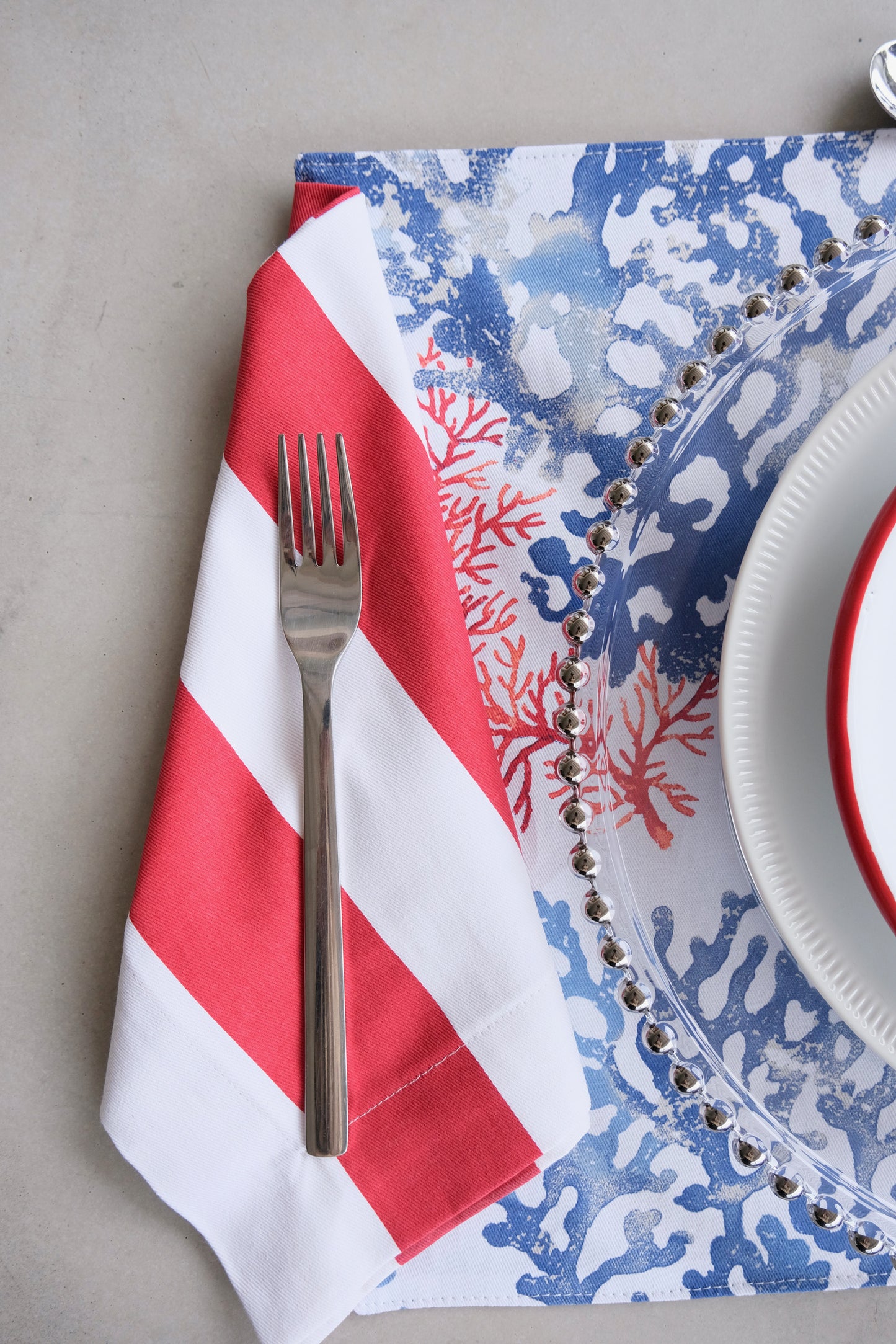 Servilleta Rayas Gruesas  (Rojo)