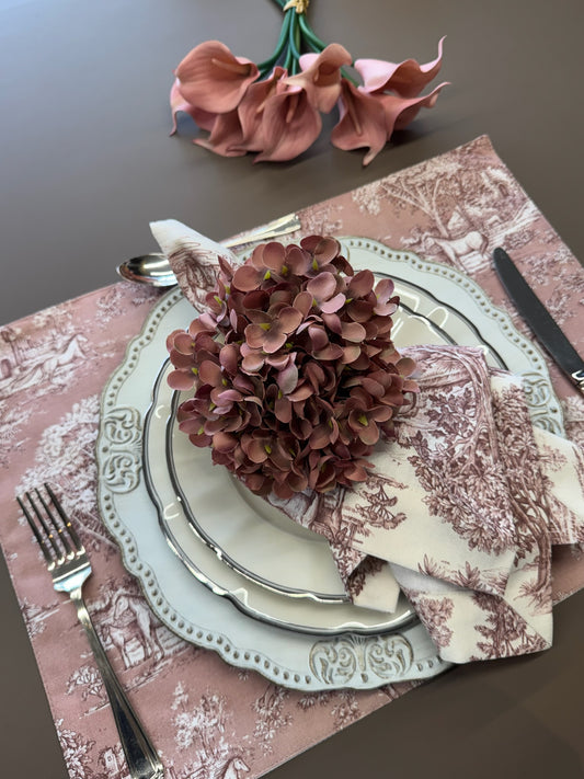 Mantel Individual - Toile de Jouy (Rosa)