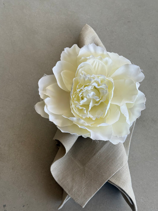 Servilletero - Peonia Grande (Blanco)